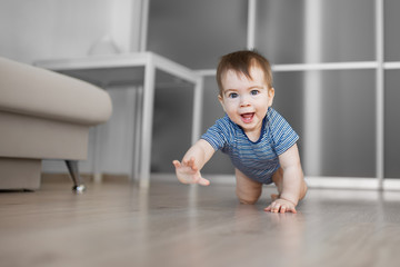 crawling baby boy at home