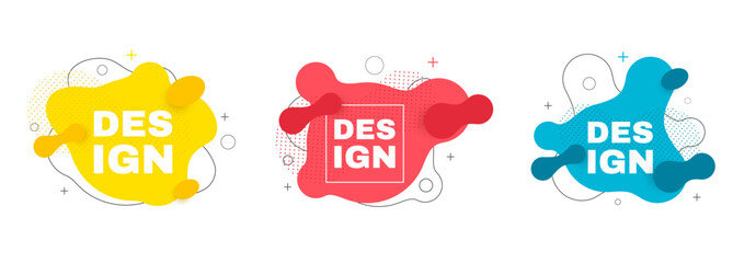 Abstract vector banners. Geometric shapes. Trendy fluid design. 