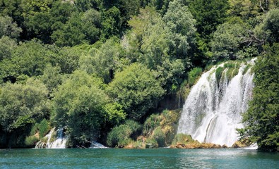 Fototapeta na wymiar Roski slab waterfalls, N.P. Krka, Croatia