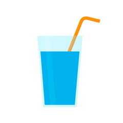 glass of water flat design isolated on white backgroun