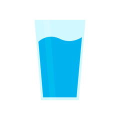 glass of water flat design isolated on white backgroun