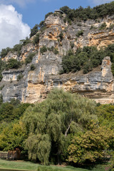 Dordogne, France - September 7, 2018: Belvedere viewpoint in  the Jardins de Marqueyssac in the Dordogne region of France