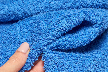 Macro photo of fabric pattern, close up of textile clothing with shallow depth of field