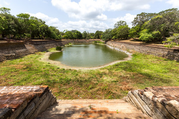 Fototapeta na wymiar Elephant Pond in Anuradhapura Ancient City, Sri Lanka