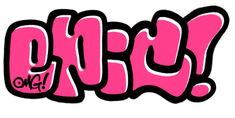graffiti epic word sprayed in black and pink over white © johnjohnson