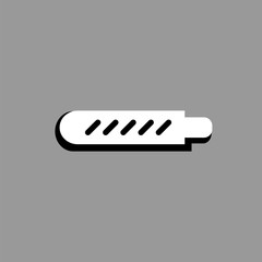 hot dog flat white vector icon on gray background