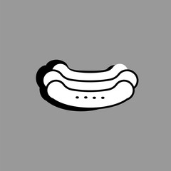 hot dog flat white vector icon on gray background
