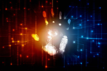  Fingerprint Scanning Technology Concept 2d Illustration