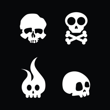 Creative Minimal Skull Logo Design in Vector Format , Skull Monogram