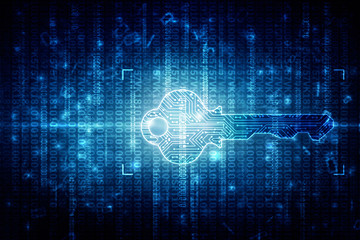 2d illustration digital abstract technology digital future cyber security key
