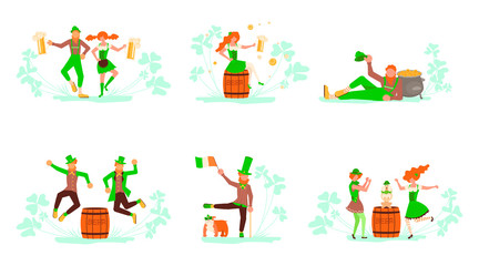 Set of Saint Patrick's Day concept. 