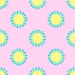 Abstract vector seamless pattern with flowers  for fabric, textile, wrapping paper, wallpaper, web design, background. 