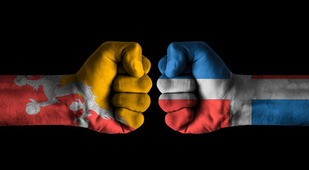 Fototapeta premium Bhutan vs Dominican republic
