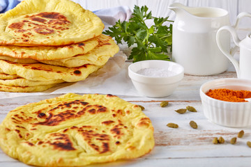 naan - tasty hot freshly baked indian flatbread