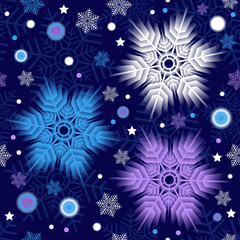 Winter seamless christmas dark blue pattern