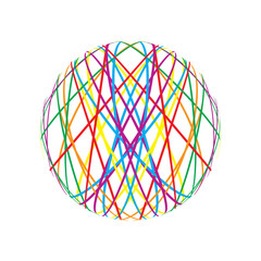 Abstract sphere from colorful lines