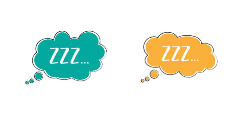 Sleep comic bubble with zzz. Sleeping bubble icon. No speaking no talking sign or silhouette. Isolated on white background.