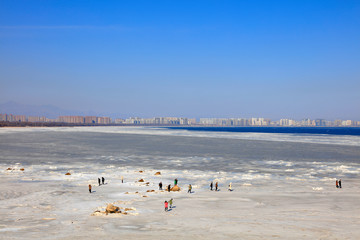 beidaihe seashore winter scenery