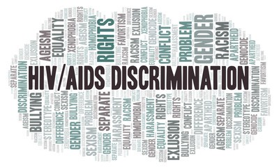 Fototapeta premium Hiv_Aids Discrimination - type of discrimination - word cloud.