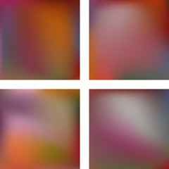 Naklejka premium Set with abstract blurred backgrounds. Vector illustration. Modern geometrical backdrop. Abstract template. Brown colors.