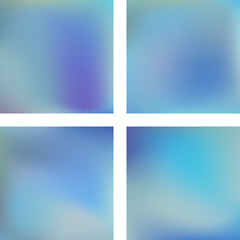 Fototapeta premium Set with blue abstract blurred backgrounds. Vector illustration. Modern geometrical backdrop. Abstract template.