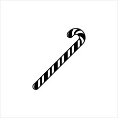 Candy Cane Icon, Sweet Candy Cane Icon, Festival Candy Cane Icon