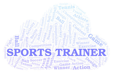 Obraz premium Sports Trainer word cloud.