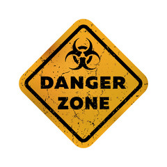 Toxic zone , grungy emblem, sign. Vector illustration.