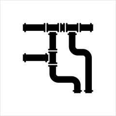 Pipe Icon, Pipe Fitting Icon, Water, Gas, Oil Pipeline, Plumbing Work