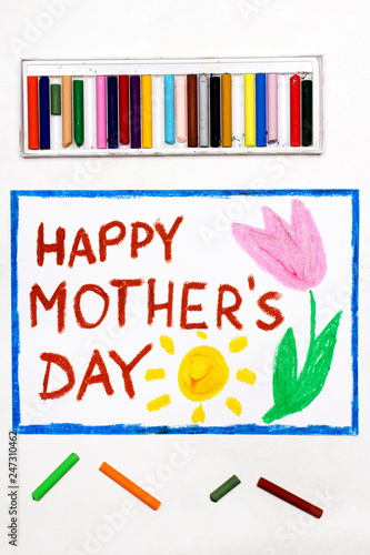 Colorful drawing: Happy Mother's Day card