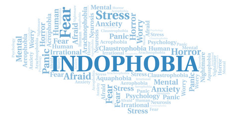 Obraz premium Indophobia word cloud.
