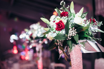 Festive and vintage decoration for wedding, romantic and rustic receptions