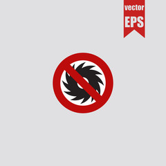 Forbidden saw icon.Vector illustration.