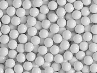 Abstact 3d geometric composition. 3d white background with balls