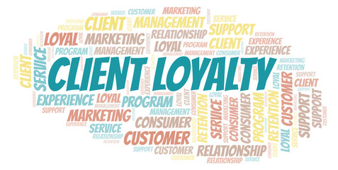 Client Loyalty word cloud.