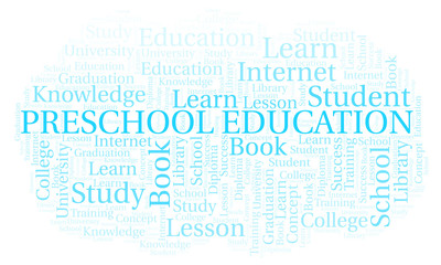 Obraz premium Preschool Education word cloud.