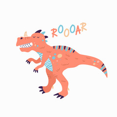 The cute dinosaur vector design illustration