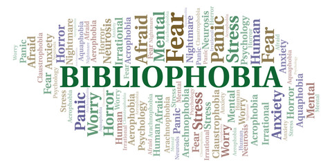 Bibliophobia word cloud.