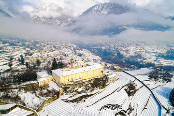 Valtellina (IT) - Sondrio - Frazione Sant'Anna - Convento di san Lorenzo - Vista aerea 