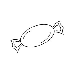 Bonbon candy line icon. Sweet candy isolated on white background. Vector illustration.