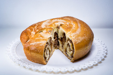 Gubana cake, a typical dessert from Valli del Natisone area, Friuli Venezia Giulia region, Italy.