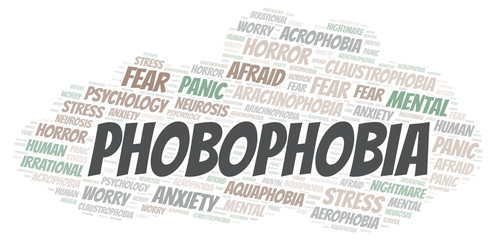 Obraz premium Phobophobia word cloud.
