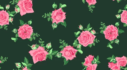 Foto op Plexiglas Vector Roses Pattern, Wedding Design. © ingara