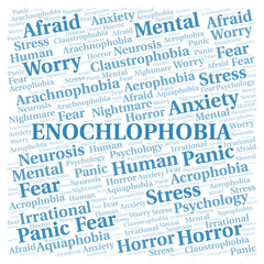Enochlophobia word cloud.
