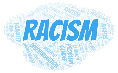 Fototapeta premium Racism - type of discrimination - word cloud.