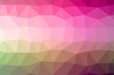 Illustration of abstract Green, Pink, Yellow horizontal low poly background. Beautiful polygon design pattern.