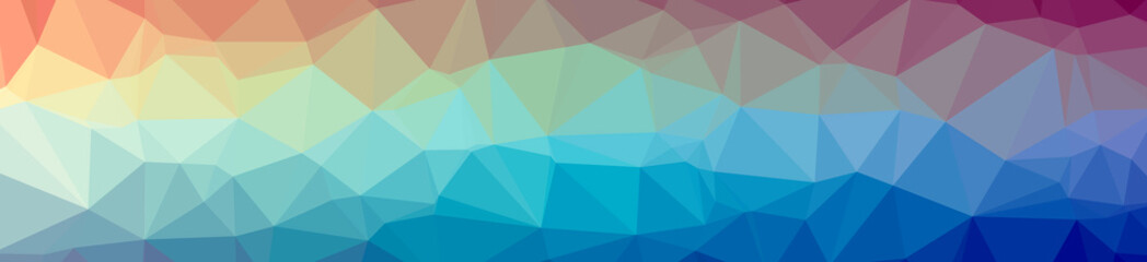 Illustration of abstract Blue, Yellow, Green And Red banner low poly background. Beautiful polygon design pattern.