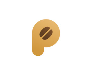 Letter P logo coffee icon design template elements
