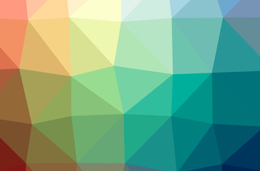 Illustration of abstract Blue, Yellow, Green And Red horizontal low poly background. Beautiful polygon design pattern.