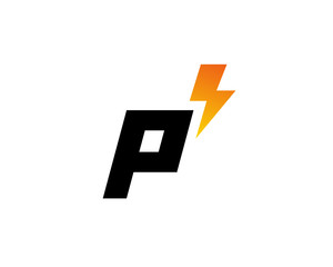 Letter P lightning logo icon design template elements - obrazy, fototapety, plakaty